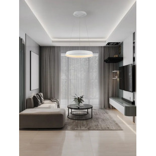 Lampa wisząca okrągła ze ściemniaczem Arpino 45cm LED 2700-3000K biała