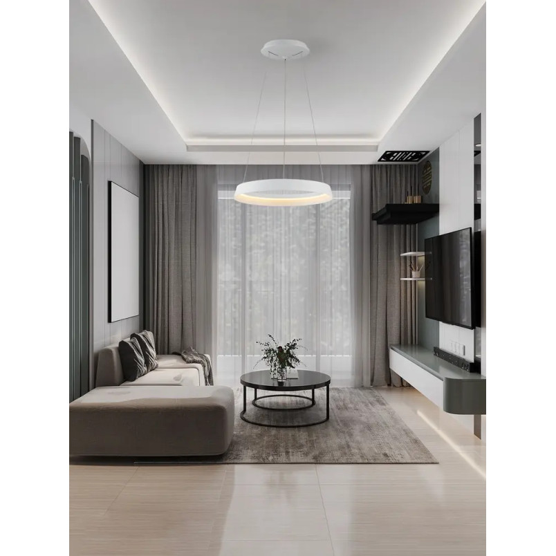 Lampa wisząca okrągła ze ściemniaczem Arpino 45cm LED 2700-3000K biała