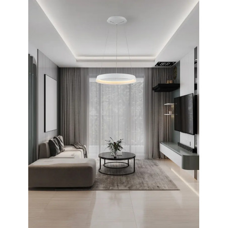 Lampa wisząca okrągła ze ściemniaczem Arpino 45cm LED 2700-3000K biała