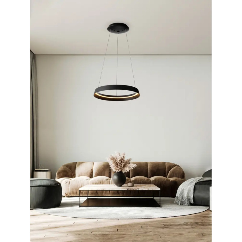 Lampa wisząca okrągła ze ściemniaczem Arpino 45cm LED 2700-3000K czarna