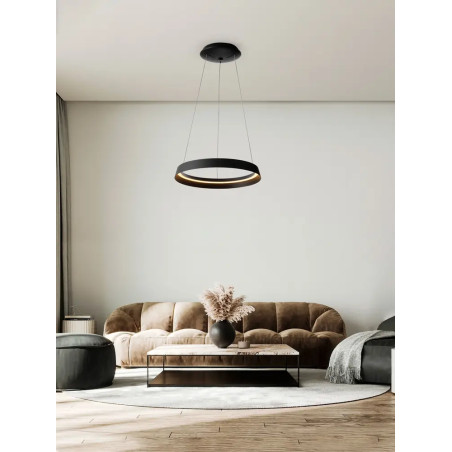 Lampa wisząca okrągła ze ściemniaczem Arpino 45cm LED 2700-3000K czarna