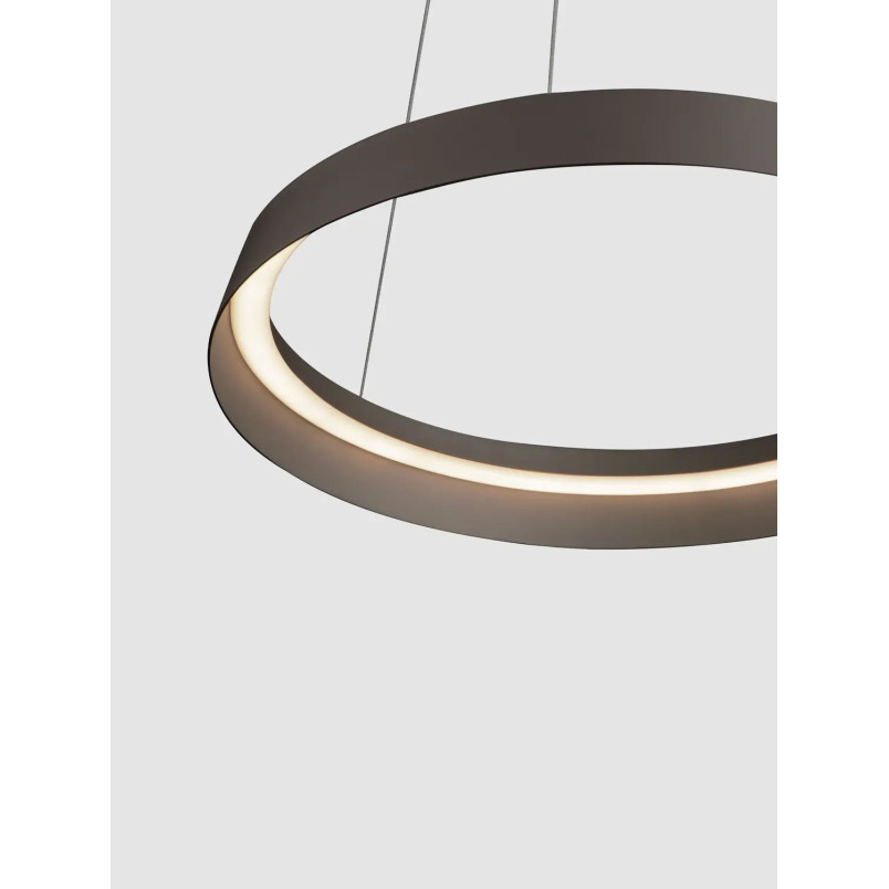Lampa wisząca okrągła ze ściemniaczem Arpino 45cm LED 2700-3000K szampański brąz