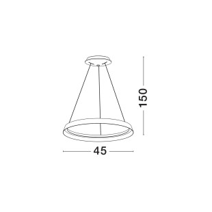 Lampa wisząca okrągła ze ściemniaczem Arpino 45cm LED 2700-3000K szampański brąz