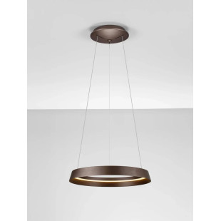 Lampa wisząca okrągła ze ściemniaczem Arpino 45cm LED 2700-3000K szczotkowany brąz - coffee