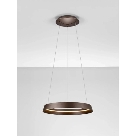 Lampa wisząca okrągła ze ściemniaczem Arpino 45cm LED 2700-3000K szczotkowany brąz - coffee
