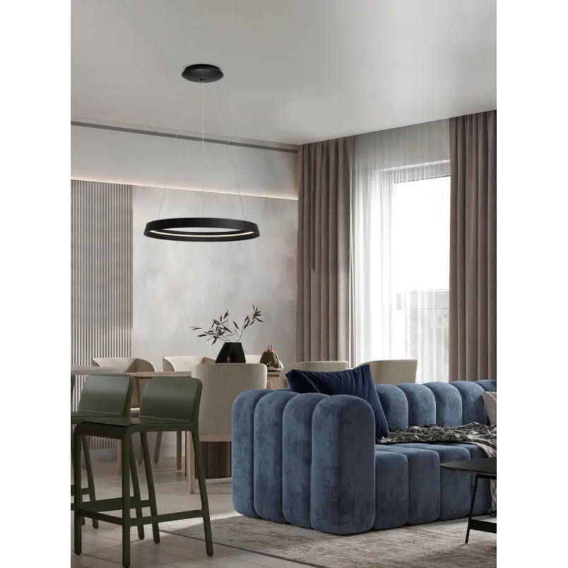 Lampa wisząca okrągła ze ściemniaczem Arpino 60cm LED 2700-3000K czarna