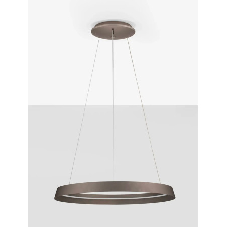 Lampa wisząca okrągła ze ściemniaczem Arpino 60cm LED 2700-3000K szampański brąz