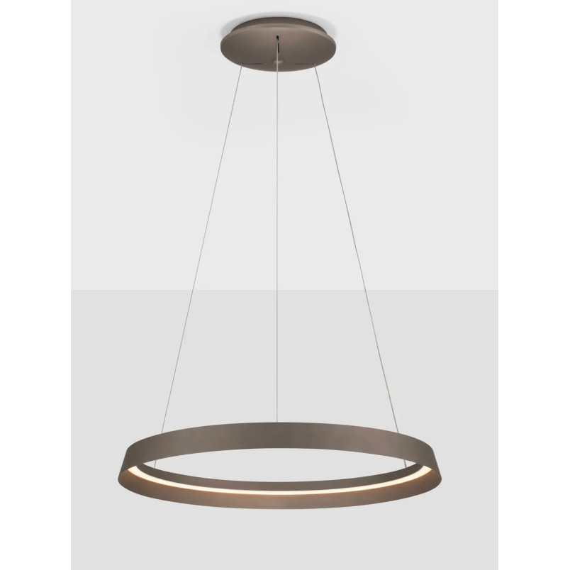 Lampa wisząca okrągła ze ściemniaczem Arpino 60cm LED 2700-3000K szampański brąz