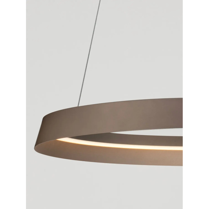 Lampa wisząca okrągła ze ściemniaczem Arpino 60cm LED 2700-3000K szampański brąz
