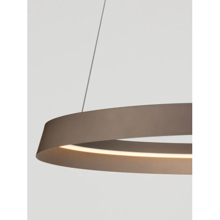 Lampa wisząca okrągła ze ściemniaczem Arpino 60cm LED 2700-3000K szampański brąz