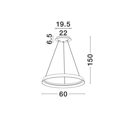 Lampa wisząca okrągła ze ściemniaczem Arpino 60cm LED 2700-3000K szampański brąz