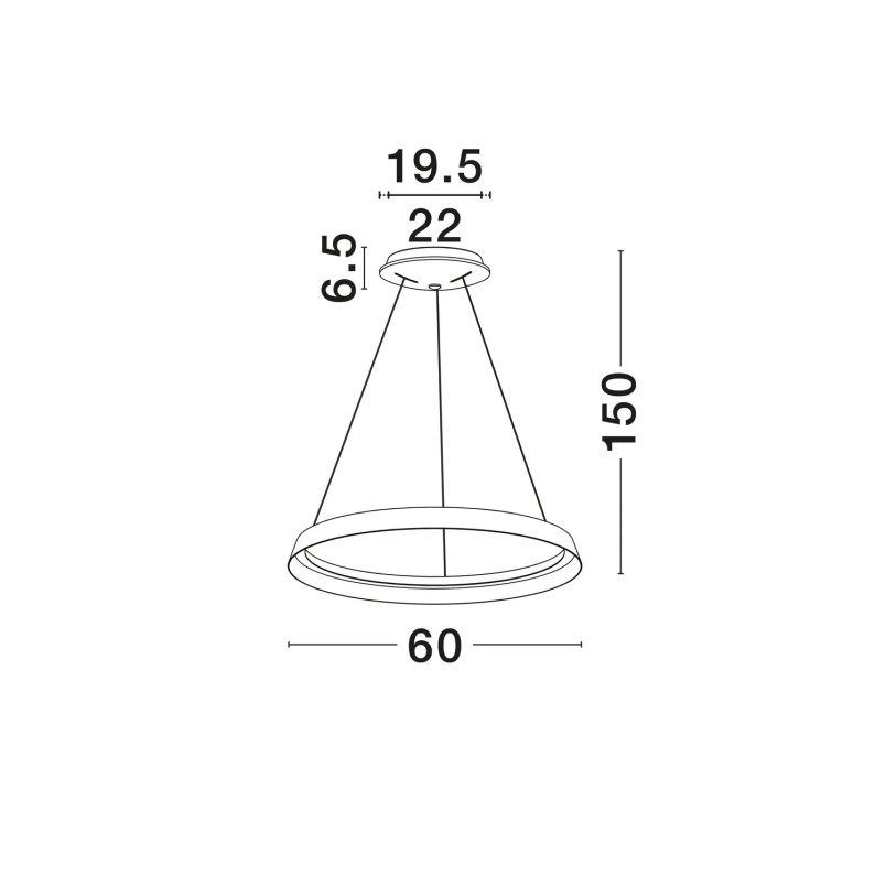 Lampa wisząca okrągła ze ściemniaczem Arpino 60cm LED 2700-3000K szczotkowany brąz - coffee