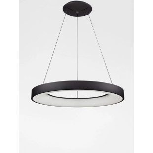 Lampa wisząca okrągła z aplikacją sterowania Surdo 60cm Smart LED 3000K - 4000K czarna
