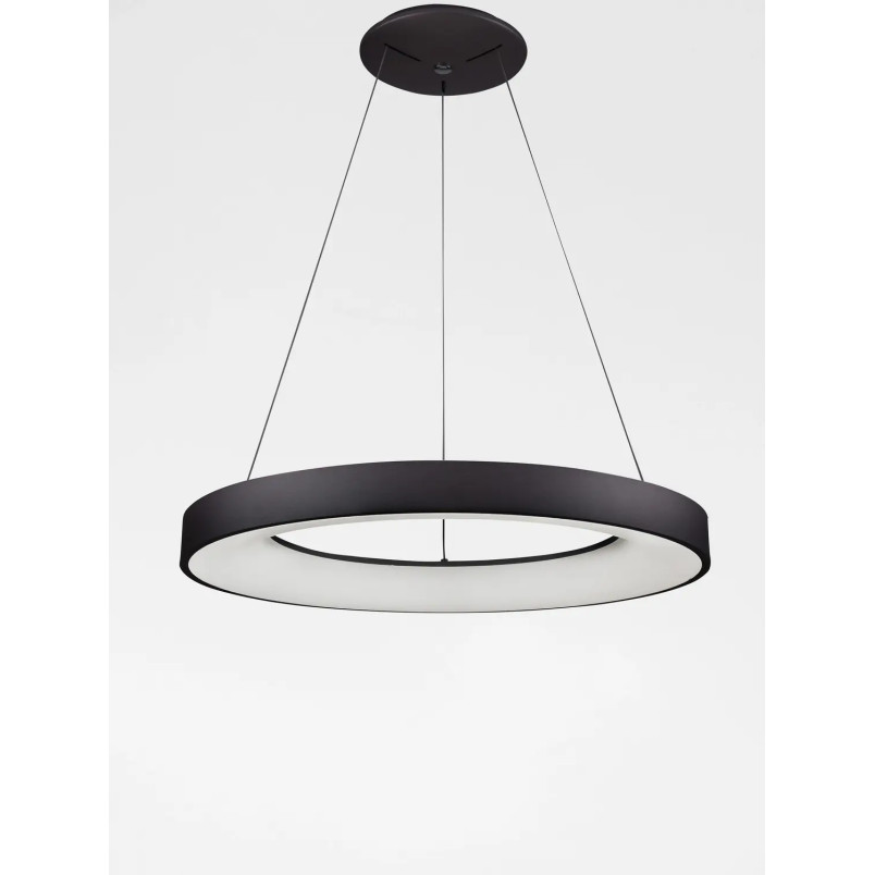 Lampa wisząca okrągła z aplikacją sterowania Surdo 60cm Smart LED 3000K - 4000K czarna