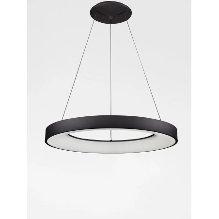 Lampa wisząca okrągła z aplikacją sterowania Surdo 60cm Smart LED 3000K - 4000K czarna