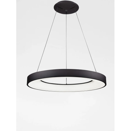 Lampa wisząca okrągła z aplikacją sterowania Surdo 60cm Smart LED 3000K - 4000K czarna