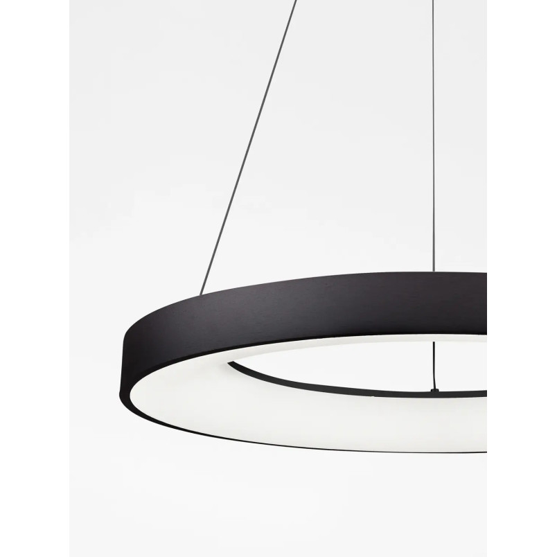 Lampa wisząca okrągła z aplikacją sterowania Surdo 60cm Smart LED 3000K - 4000K czarna