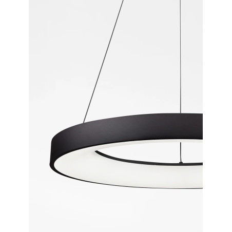 Lampa wisząca okrągła z aplikacją sterowania Surdo 60cm Smart LED 3000K - 4000K czarna