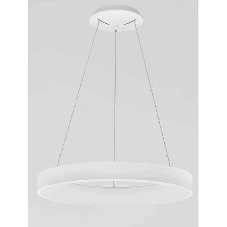 Lampa wisząca okrągła z aplikacją sterowania Surdo 60cm Smart LED 3000K - 4000K biała