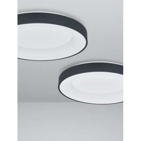 Plafon okrągły z aplikacją sterowania Surdo 60cm Smart CCT LED 3000K - 4000K czarny