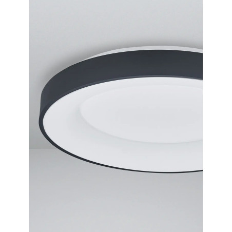 Plafon okrągły z aplikacją sterowania Surdo 60cm Smart CCT LED 3000K - 4000K czarny