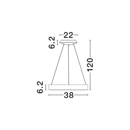 Lampa wisząca ring - ściemniacz triac Surdo Thin 38cm LED 3000K biała