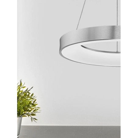 Lampa wisząca ring - ściemniacz triac Surdo Thin 60cm LED 3000K szczotkowane srebro