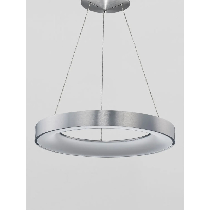 Lampa wisząca ring - ściemniacz triac Surdo Thin 60cm LED 3000K szczotkowane srebro