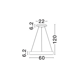 Lampa wisząca ring - ściemniacz triac Surdo Thin 60cm LED 3000K biała