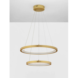 Lampa wisząca 2 okręgi - ściemniacz triac Baffi 40/60cm LED 3000K złoty mosiądz
