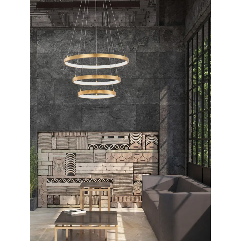 Lampa wisząca 3 okręgi Pirrot 35,5/45/61cm LED 3000K pozłacana