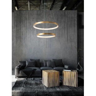 Lampa wisząca 2 okręgi Pirrot 44/60cm LED 3000K pozłacana