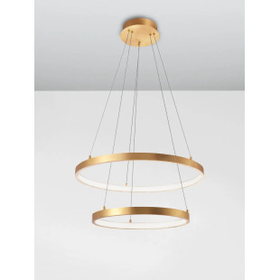Lampa wisząca 2 okręgi Pirrot 44/60cm LED 3000K pozłacana