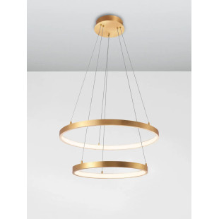 Lampa wisząca 2 okręgi Pirrot 44/60cm LED 3000K pozłacana