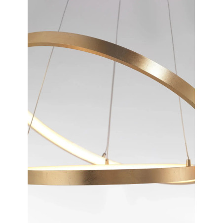 Lampa wisząca 2 okręgi Pirrot 44/60cm LED 3000K pozłacana