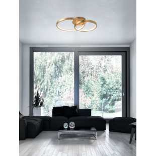Plafon nowoczesny 2 okręgi Pirrot 640cm LED 3000K pozłacany