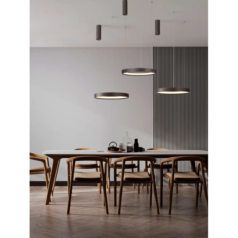 Lampa wisząca ring - ściemniacz triac Atmoso 40cm LED 3000K szczotkowany brąz