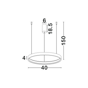 Lampa wisząca ring - ściemniacz triac Atmoso 40cm LED 3000K szczotkowany brąz