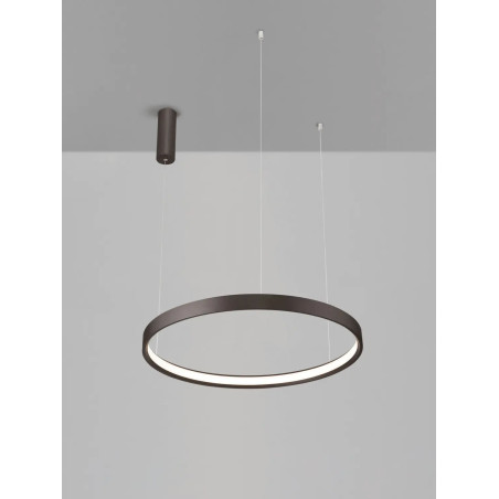 Lampa wisząca ring - ściemniacz triac Atmoso 60cm LED 3000K szczotkowany brąz