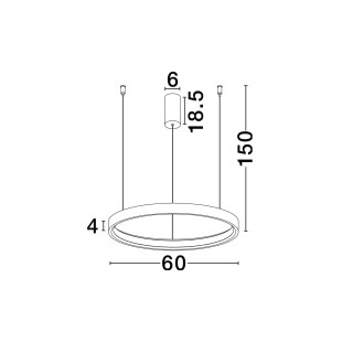 Lampa wisząca ring - ściemniacz triac Atmoso 60cm LED 3000K szczotkowany brąz