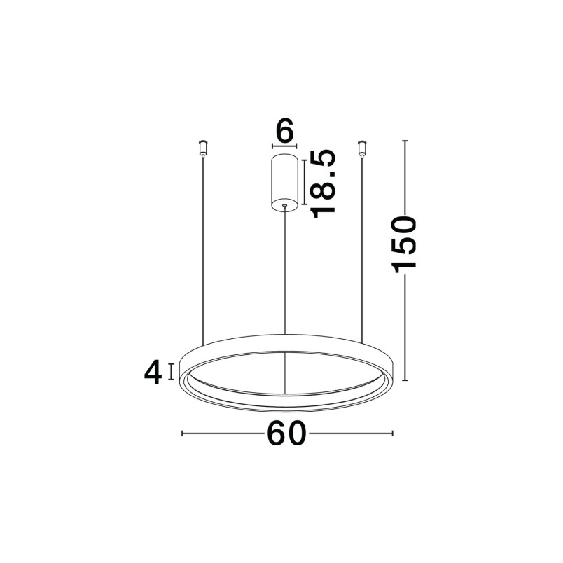 Lampa wisząca ring - ściemniacz triac Atmoso 60cm LED 3000K szczotkowany brąz
