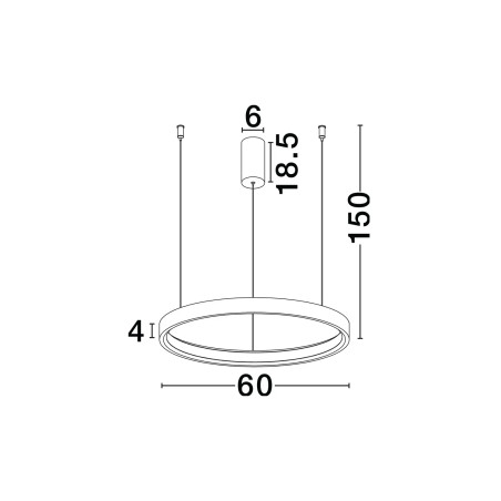 Lampa wisząca ring - ściemniacz triac Atmoso 60cm LED 3000K szczotkowany brąz