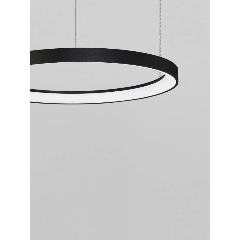 Lampa wisząca ring - ściemniacz triac Tirafi 48cm LED 3000K czarna
