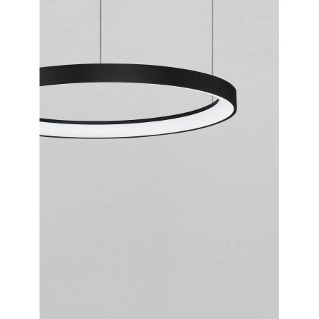 Lampa wisząca ring - ściemniacz triac Tirafi 48cm LED 3000K czarna