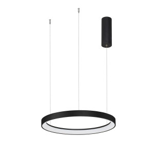 Lampa wisząca ring - ściemniacz triac Tirafi 48cm LED 3000K czarna