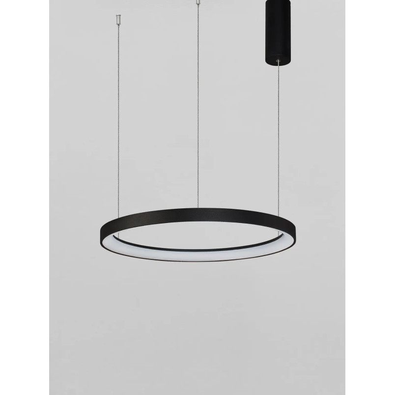 Lampa wisząca ring - ściemniacz triac Tirafi 48cm LED 3000K czarna