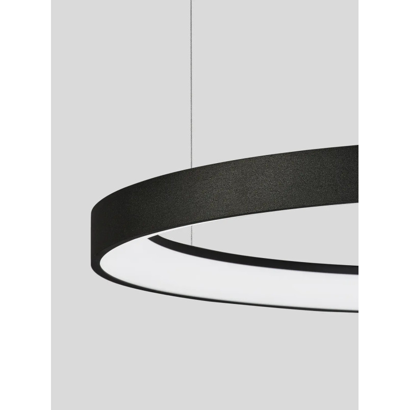 Lampa wisząca ring - ściemniacz triac Tirafi 58cm LED 3000K czarna
