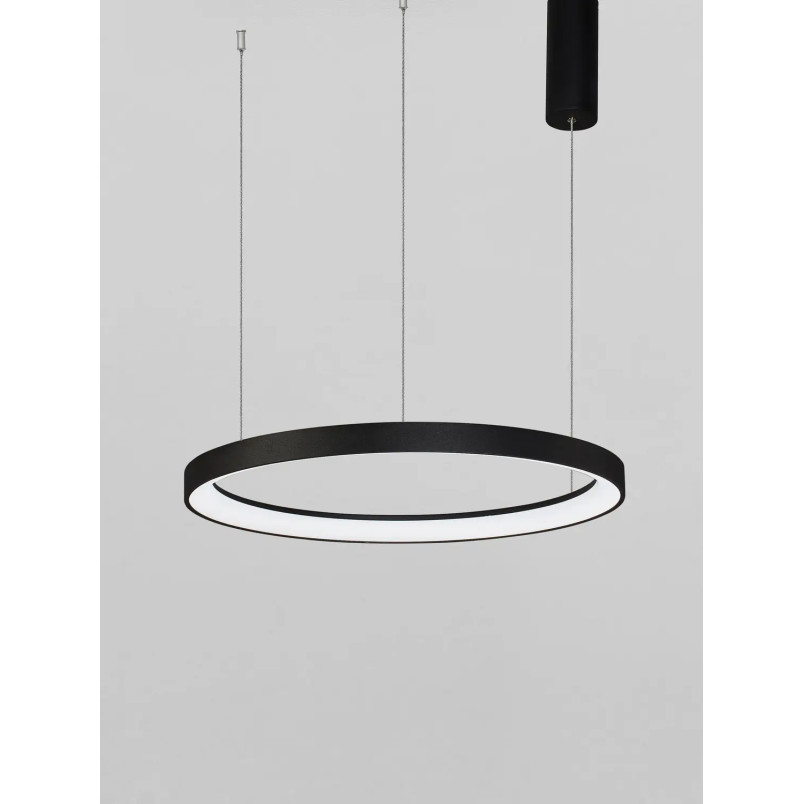 Lampa wisząca ring - ściemniacz triac Tirafi 58cm LED 3000K czarna
