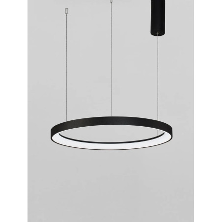 Lampa wisząca ring - ściemniacz triac Tirafi 58cm LED 3000K czarna