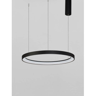 Lampa wisząca ring - ściemniacz triac Tirafi 58cm LED 3000K czarna